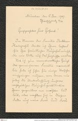 Nachlass Franz Steindachner, Brief von Hochgrashl an Franz Steindachner (06.01.1907), Inv.Nr. 227.01, Seite 1